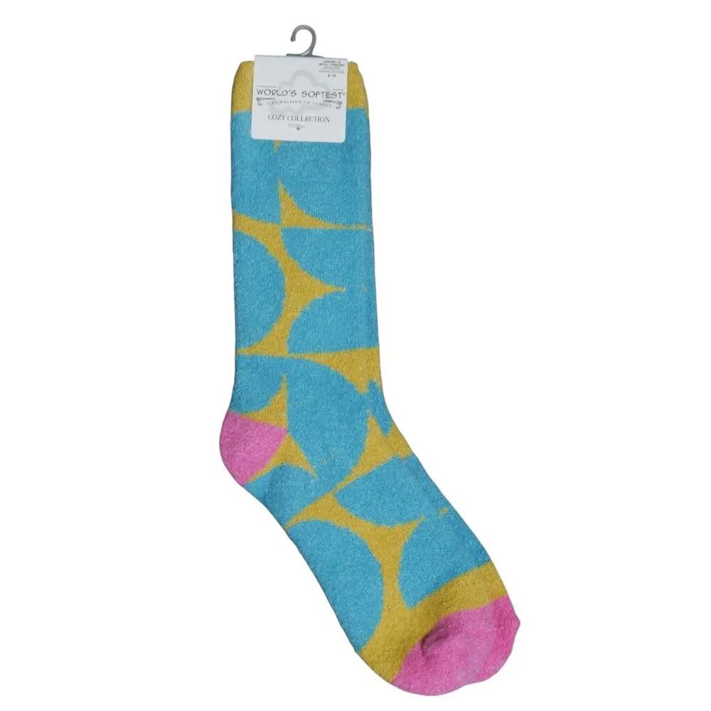 NEW Worlds Softest Socks Crew Womens Size 6-11 Cozy Cabin Spa Artsy Gift for Her